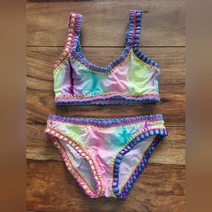 PQ Swim Girls Size 14 Tye Dye Bikini Set